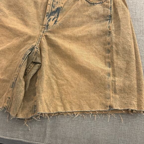 NWT Free People Boomerang hi rise long sandblast worn look denim shorts - Picture 7 of 13